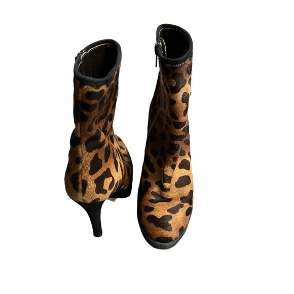 Stuart Weitzman Pony Hair Leopard Print Stiletto Booties 6.5M Style BW 64473 - Picture 2 of 11